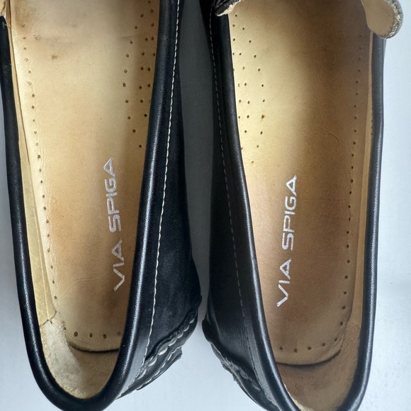 Via Spiga Size 12 men’s black loafers driving shoes - Picture 6 of 7